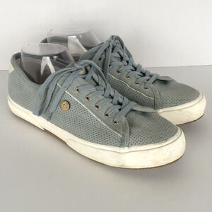 FAGUO Suede Perforated Sneaker Sz 40 M 8 W 9.5 Birch Blue Leather Lace Up Shoes